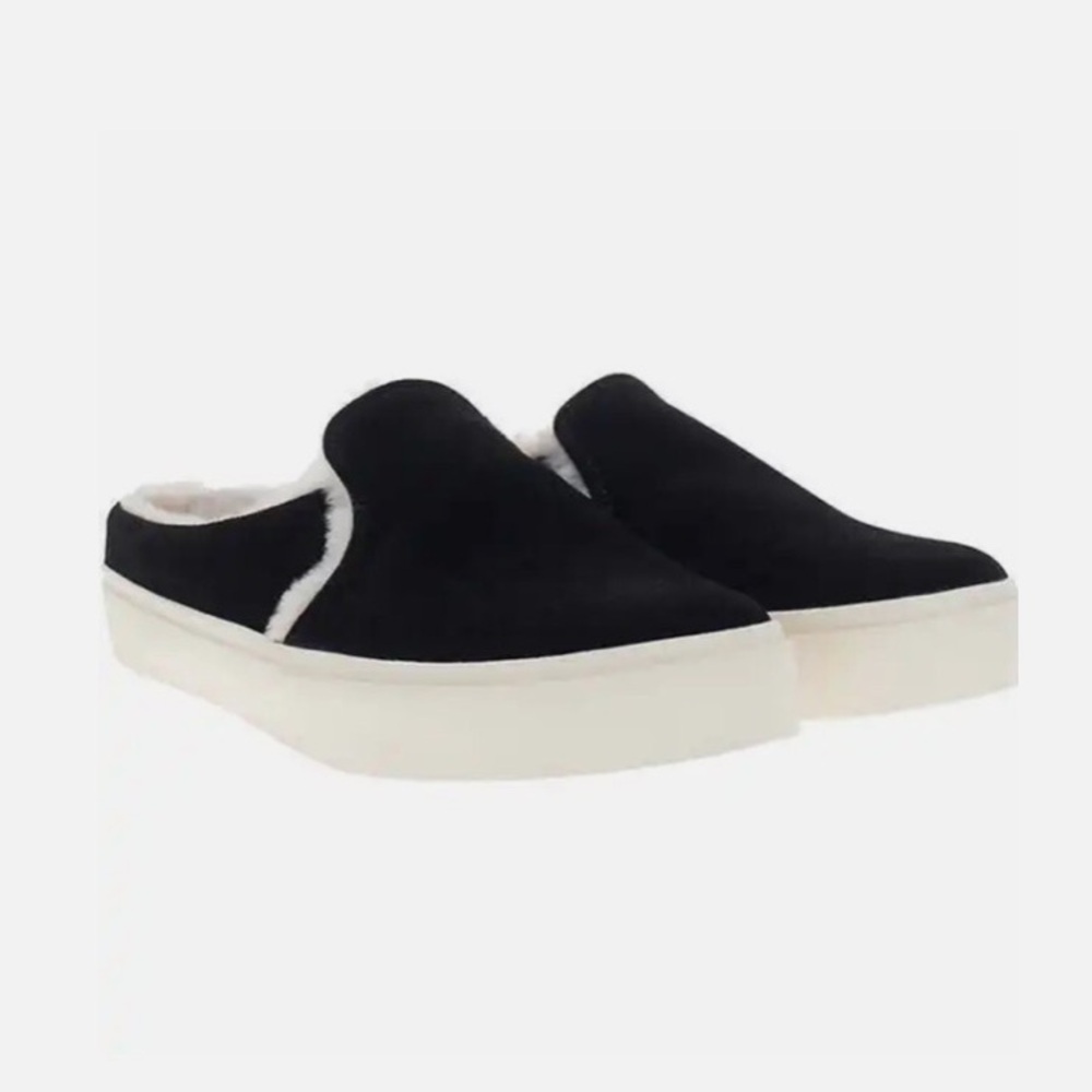NWT! Staheekum Cozy Camp Mules| Black Suede| Faux Fur Lined| Slip on Shoes